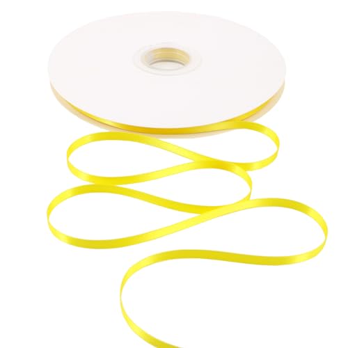 BAORJCT Solid Color Satin Ribbon 1/4 inch x 100 Yards Roll Daffodil Double Faced for Gift Wrapping Crafts Wedding Decoration, Wedding Invitation Card, Birthday Party Decoration