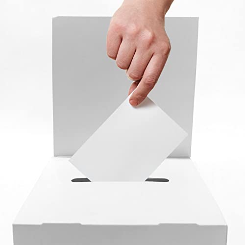 2 Pcs Ballot Box Raffle Box Charity Donation Box With Slot For Collecting Voting Suggestion Fundraising Business Card (White) #TOP4