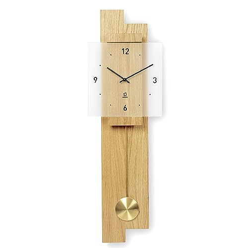 Pendeluhr aus Holz Eichwald mit geräuscharmem Quarzwerk