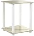 Furinno Simplistic Set of 2 End Table, Cream Faux Marble