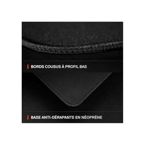 SteelSeries QcK L Performance Control Tapis de souris gaming – Densité supplémentaire pour une glisse fluide – Coutures discrètes – Base en caoutchouc néoprène antidérapant – Taille 490 x 420 mm – FPS