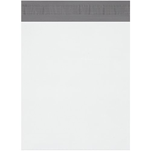 BOX USA Poly Mailer Envelopes, 11' x 13' x 4', White, Self-Seal with Tear Strip, Gusseted, Waterproof and Puncture Resistant, for Shipping Bulky Items, Books and Catalogs, Pack of 100
