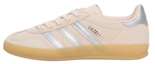 Image of adidas Originals Gazelle Indoor Junior Kids Sneaker, Light Pink Metallic Silver, 7.5 US Women/6.5 US Men