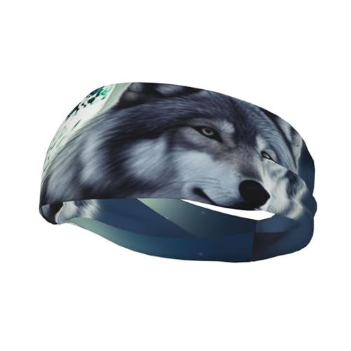 Bandanas esportivas Wolf Under Moon para homens e mulheres faixas de suor com absorção de umidade pa