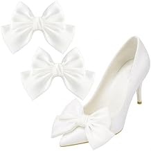2 Pcs Bow Shoe Clips Satin Bow Shoe Clips for Women Wedding Party Shoe Charms Decoration for Wedding Gift
