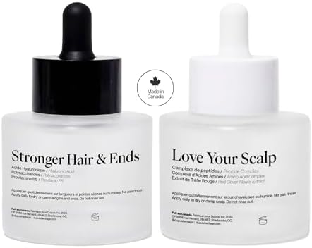 Dupuis Duo Hair Serum, Complete Routine For Scalp, Length and Ends β Hydrating Leave-In for Fuller-Looking Hair β Peptides, Red Clover Extract & Amino Acids β 2 x 50 ml, Made in Canada - 2