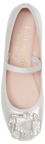 kate spade new york Women's Renata Mary Jane Ballet Flat, Silver, 83