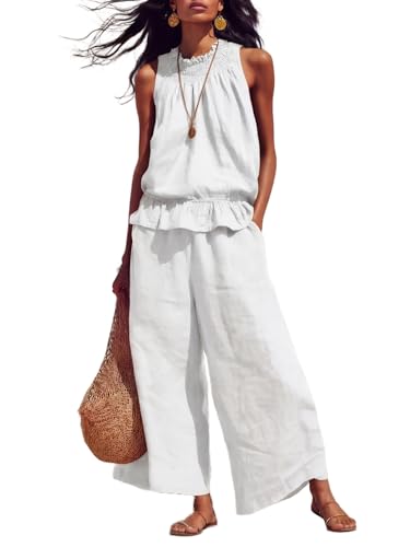 Mywinway Linen Sets for Women 2 piece 2026 Spring Summer