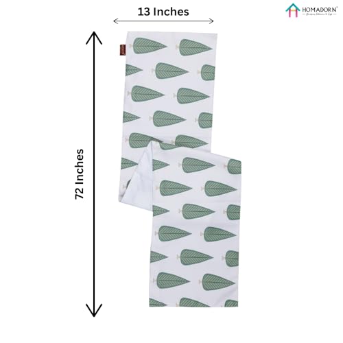 Image of HOMADORN Premium Digital Printed Table Runner - Double Layered Durable Fabric, Elegant Dining & Coffee Table Decoration, Fade-Resistant Prints, Easy Care (13x72 Inches ( 6 Seater), Botanic Bliss)