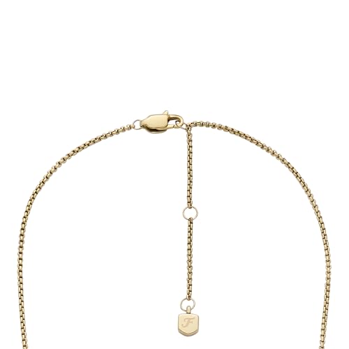 Image of Fossil Women's Gold-Tone Stainless Steel Pendant Chain Necklace for Women