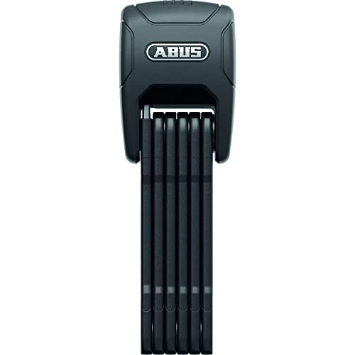 ABUS candado plegable Bordo Granit™ XPlus 6500KA/90 Negro SH - Candado de bicicleta flexible y seguro con alarma y protección adicional en las articulaciones - con soporte para candado