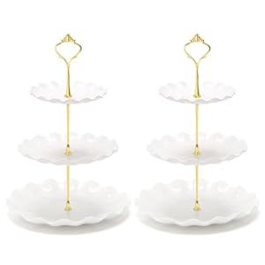 Coitak Plastic Cupcake Stands, 3 Tier Cupcake Stand, Dessert Tower Tray for Tea Party, Baby Shower and Wedding (2 Pack)