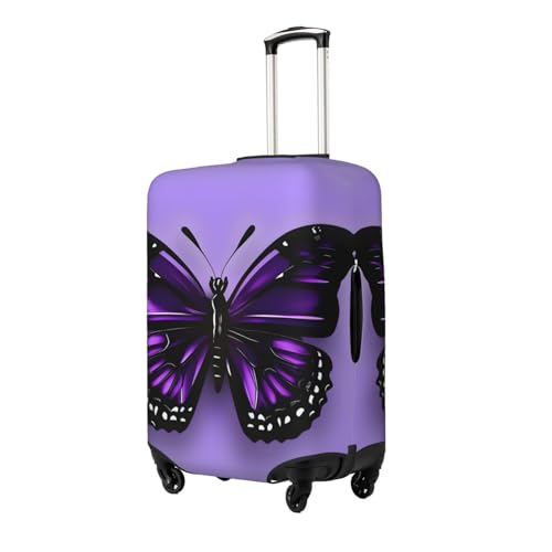 Dreamlike Purple Butterfly Print Luggage Suitcase Cover Protector Luggage Washable Covers With Concealed Zipper2