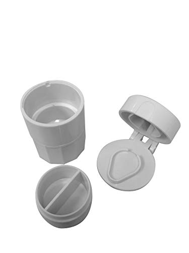 Pillendose 3-in-1 | Tablettenschneider mit multifunktionalem Mahlwerk | tragbarer abnehmbarer Tablettensplitter Cover