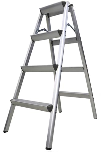 おしゃれ軽量折りたたみ脚立 持ち手付きステップ台踏み台ステップラダー(4段） 脚立 4段 アルミ 踏み台 折りたたみ おしゃれ 軽量 折りたたみ