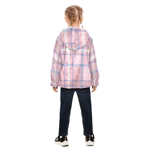 GuoChe Buffalo Plaid Light Pink Toddler Boy Fleece Jacket4