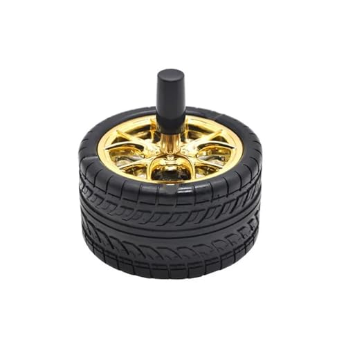 Cendriers Cendrier rotatif sans cendrier, 1 pièce, cendrier de table en alliage rond sans fumée, cendrier à pression for l'extérieur, la maison, le Bar et le bureau Cendrier (Color : C Gold 1pcs)