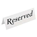 Reserved Plastic Table Sign 45(H)x 120(W)x 36(D)mm by Other