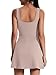 OFEEFAN Womens Tennis Dresses Bodycon Short Sleeve Workout Skort Dust M