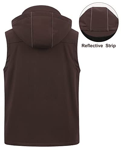 Image of CREATMO US Men's Casual Lightweight Warm Thin Outerwear Vest Windbreaker Sleeveless Jacket With Removable Hood