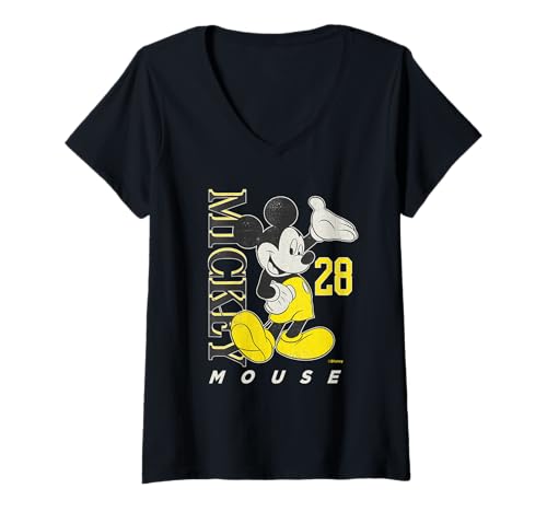 T-shirt Mickey Mouse Vintage pour un look urbain rétro col en V Classics 28
