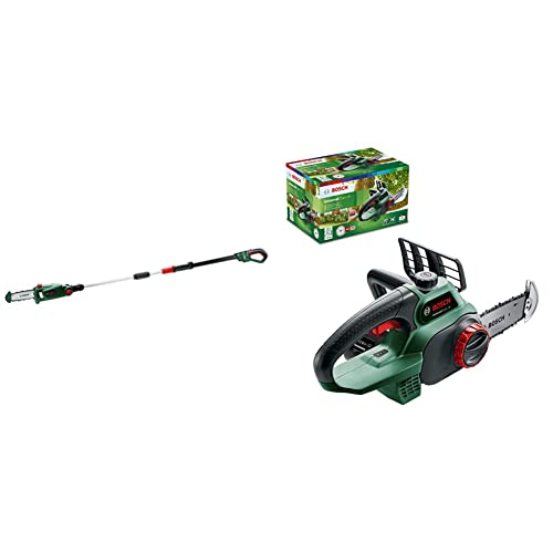 Bosch Akku Hochentaster UniversalChainPole 18 (Ohne Akku und Ladegerät) & Akku Kettensäge Universalchain 18 (ohne Akku, 18 Volt System, im Karton) Grün, Norme