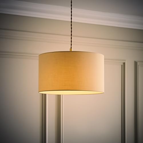 MiniSun | Small Modern Natural Fabric Drum Light Shade | Lamp Shades, Home Décor & Improvement Essential | 25cm Shade Width - Image 6