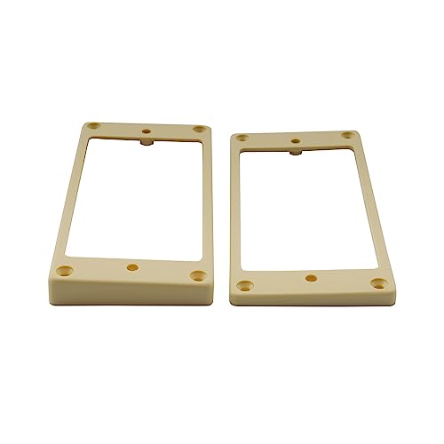 Musiclily Pro Plastic Flat Bottom Humbucker Pickup Mounting Rings Set for Electric Guitar Cream, 91.8mm x 46mm (Outside) - Image 4