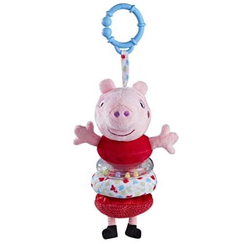 My First Peppa Pig Jiggler Soft Toy, Baby Toy, First Toy, Comforter Blanket, Early Play Development Toy, Pull and Retract Pram, Cot, Car Seat, Toy