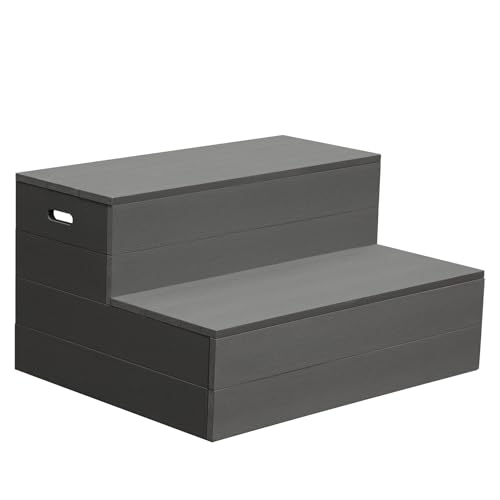 Domi Hot Tub Steps, Universal Spa & Hot Tub Step, Heavy Duty Aluminum Spa Steps, Non-Slip Spa Stairs for Outdoor/Indoor, 600lbs Load Capacity (Grey)