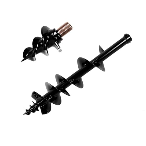 Earth Auger Drill Bits with 1.8 Inch Connection Port, 34 Inch Bulb Planter Tool, Heavy Duty Alloy Steel Post Hole Digger, Rust-Resistant Post Hole Digger & Bulb Planter for Drill Machine
