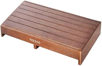 Wooden one Step Stool- Solid Pine Wood Step Riser with Non-Slip Pads, Wood Step Stool for Elderly Adults, high Bed, Bathroom, Kitchen (31.5" L*15.7" W*3.9" H, Brown, 400LBs Capacity)