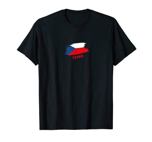 Flag Czech Republic T-Shirt, Black