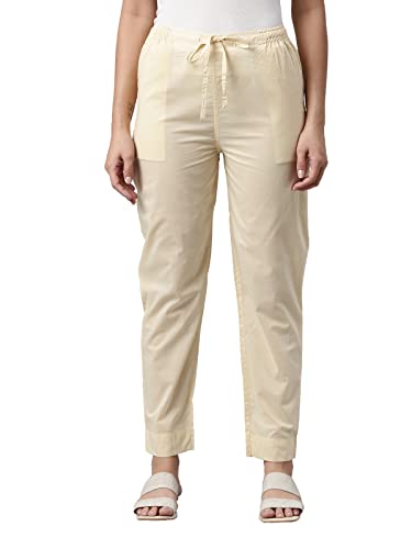 Image of GO COLORS Soft Cotton Pant Full Length for Women| Breathable, Mid Rise