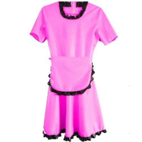 Panoplie soubrette française manches courtes en vinyle pour cosplay