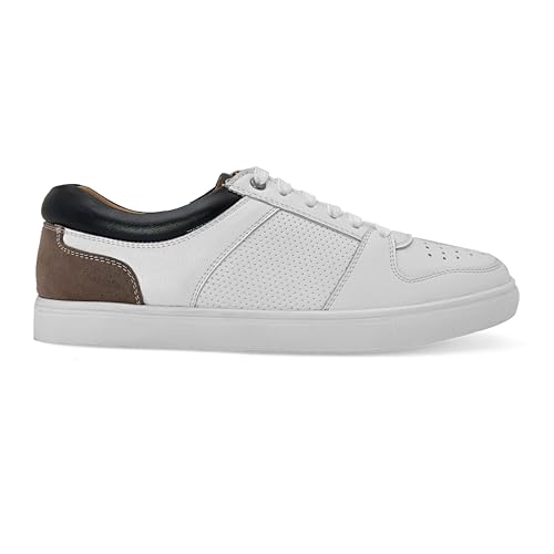 Image of STANPHORD Mens Eclipse Steps Sneakers | Perforated Chunky Casual Lace Up Shoes | Trendy Flat Sole Slip Resistance Comfortable Footwear