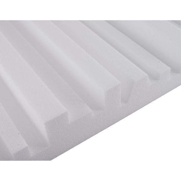 Diffusore Acustico Skyline QRD, Polistirene Espanso EPS, 60x60x7 cm, Set da 2 Pannelli, Bianco/Nero, per Ottimizzazione Acustica Ambientale (BIANCO)
