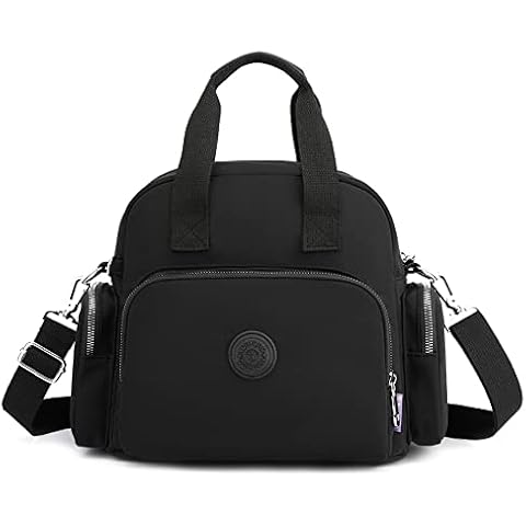 DORRISO Elegant Handbags Womens Shoulder Bag Rucksack Large Messenger Bag with USB Charging Port Tote Bag for Work Travel Casual Daily Ladies Water-Repellent Canvas Handbags Black Cover