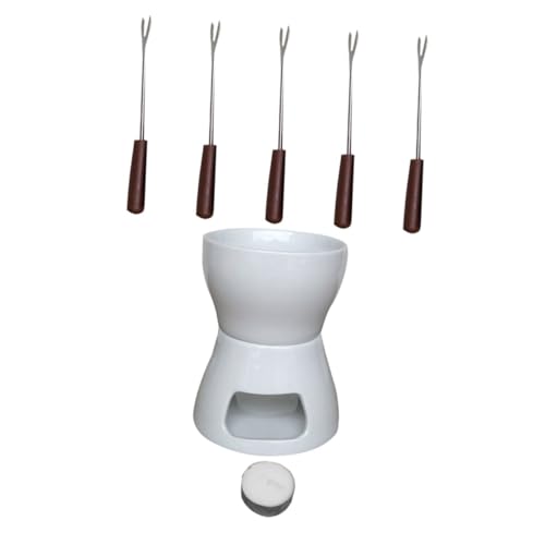 Ciieeo 1set Ceramic Cheese Melting Pot Set Chocolate Fondue Cooker for Home Use for Melting Cheese Butter and Candy at Parties and Gatherings
