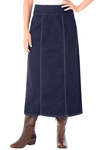 Woman Within Plus Size Flex-Fit Pull-On Denim Skirt
