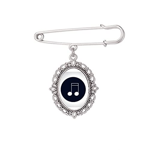 Broche notes de musique double croche accessoire vêtement femme M