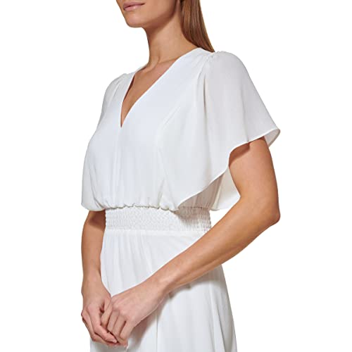 Dkny Women's Sleeveless V-Neck Knit Dress, Marine Ombre Lo, Medium Ivory #TOP1