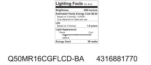 Ge Halogen Flood Light Bulb, Mr16 Flood Light, 50-Watt, 850 Lumen, 2-Pin Gx5.3 Base, Warm White, 1-Pack, Indoor Flood Light Bulb, Recessed Light Bulbs For Indoors #TOP4