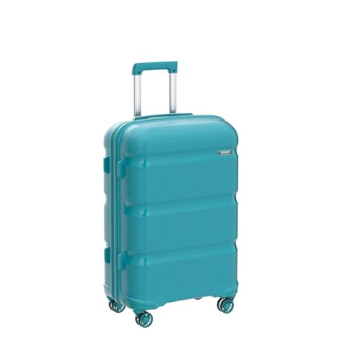 Image of Kono Luggage Set Hard Shell Travel Trolley with 4 Spinner Wheels TSA Combination Lock Lightweight Polypropylene Suitcase, Turquoise, 20 inch /24 inch /28 inch, Luggage Set