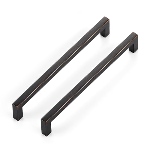 Ravinte Oil Rubbed Bronze Square Solid Cabinet Handles 6-1/4 Inch 15 Pack