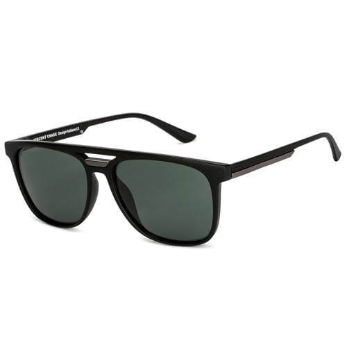 VINCENT CHASE EYEWEAR Polarized and 100% UV Protected Sunglasses | Black - Green Full Rim...