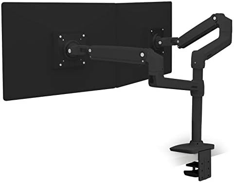 Ergotron – LX Vertical Stacking Dual Monitor Arm, VESA Desk Mount – for 2 Monitors Up to 24 Inches, 7 to 20 lbs Each – Matte Black