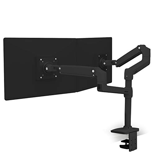 Image of Ergotron - LX Vertical Stacking Dual Monitor Arm, VESA Desk Mount - for 2 Monitors Up to 24 Inches, 7 to 20 lbs Each - Matte Black