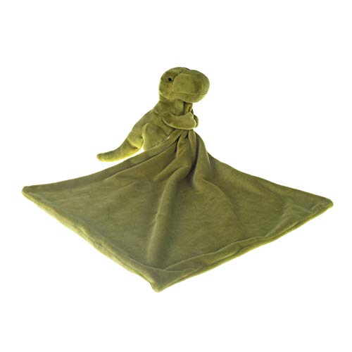 Image of Apricot Lamb Snuggler Plush Infant Stuffed Animals Dinosaur Security Blanket Nursery Character Blanket (Green Dinosaur, 14 Inches)