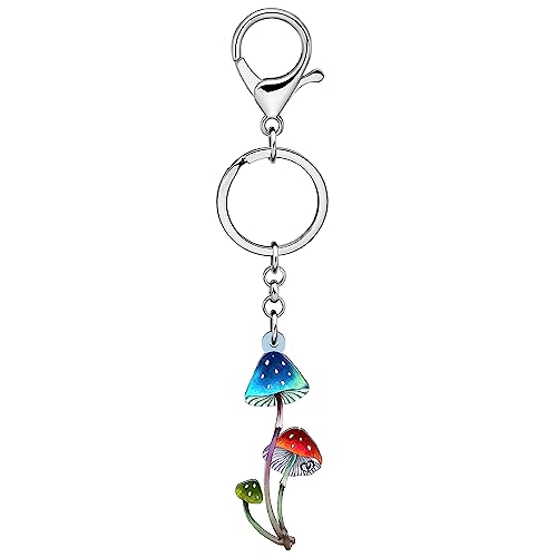 WEVENI Cute Mushroom Stuff Acrylic Mushroom Keychain Plant Keyring Food Charms for Women Girls Funny Wallet Accessories (Mushroom G)4